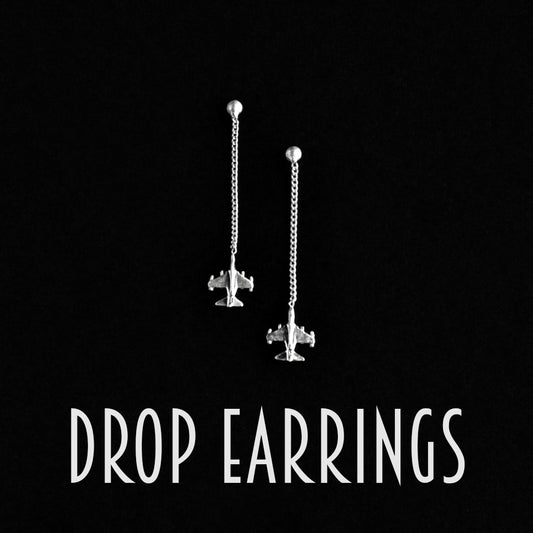 Jaguar Aircraft Drop Earrings Hoop Design