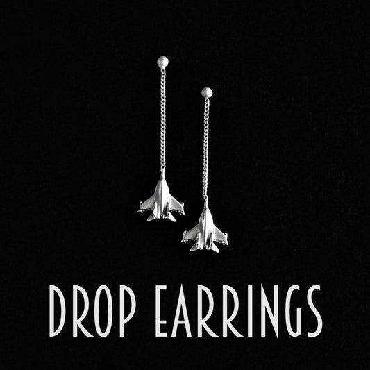 Mig 29 Drop Long Earrings