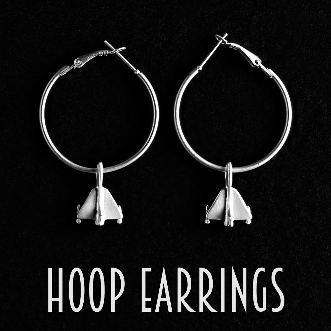 Tejas Airplane Hoops Fancy Long Earrings